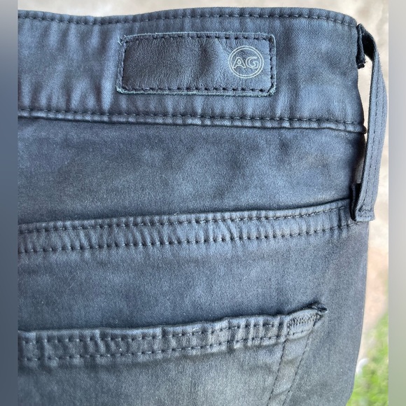 AG Farrah Skinny Ankle HIGH-RISE SKINNY ANKLE LEATHERETTE SUPER BLACK JEANS 27R - Picture 10 of 13